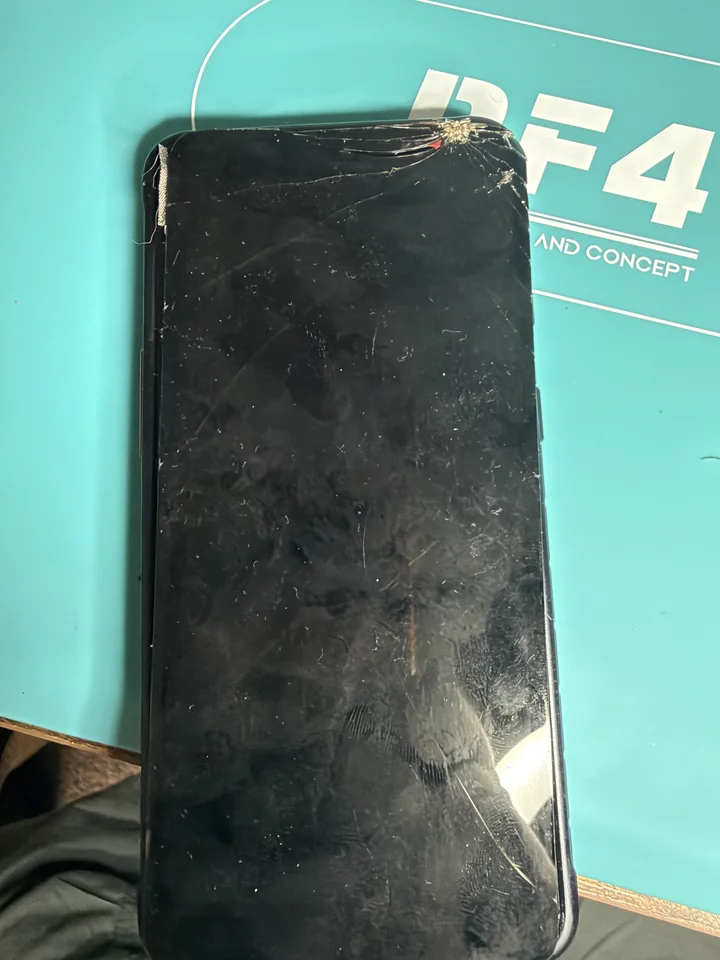 Samsung Galaxy XCover 5 with severe cracked screen damage